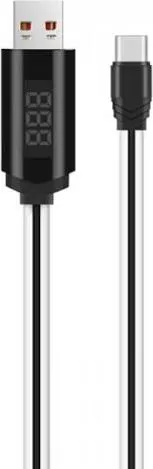 HOCO U29 καλώδιο με οθόνη Type-C φόρτισης & Data 1.2m, White