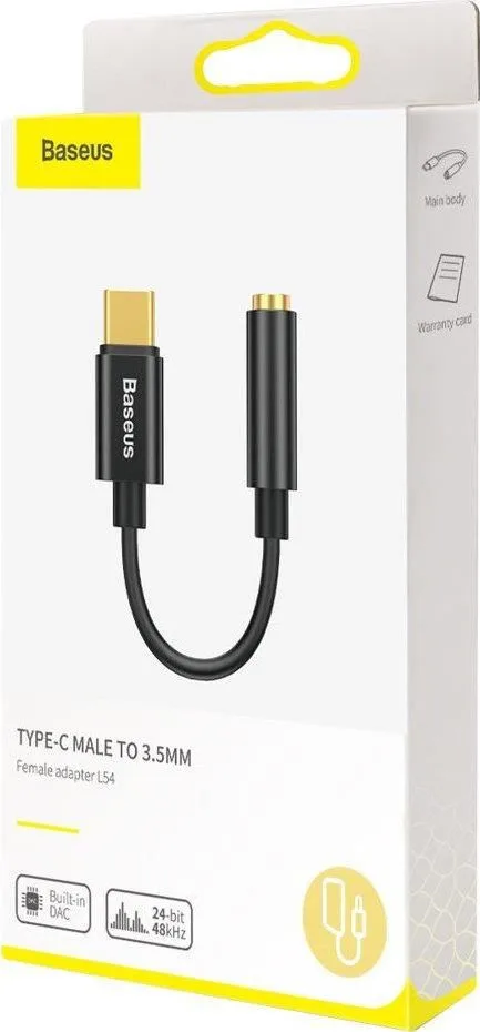 BASEUS L54, αντάπτορας Type-C ΣΕ 3.5mm ΘΥΛΗΚΟ, μαύρο — εικόνα 4