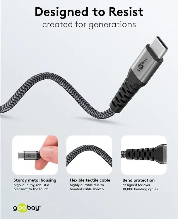 GOOBAY καλώδιο USB-C σε 2x USB-C 75739, 60W, 480Mbps, 1.5m, γκρι — εικόνα 4