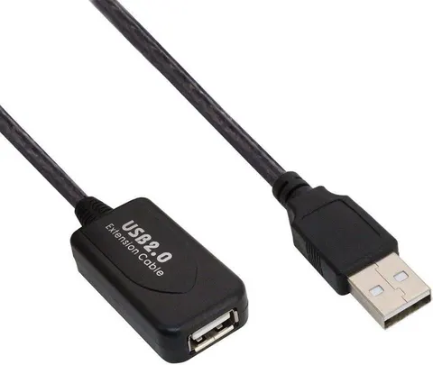 POWERTECH καλώδιο προέκτασης USB CAB-U039 με ενισχυτή, 480Mbps 5m, μαύρο