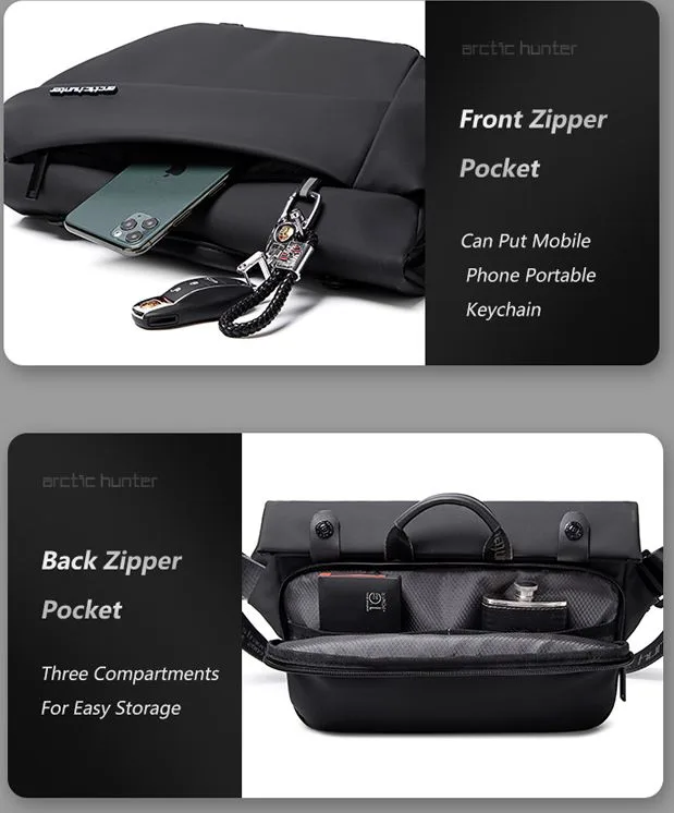 ARCTIC HUNTER τσάντα Crossbody YB00046 με θήκη tablet, 10L, μαύρη — εικόνα 2