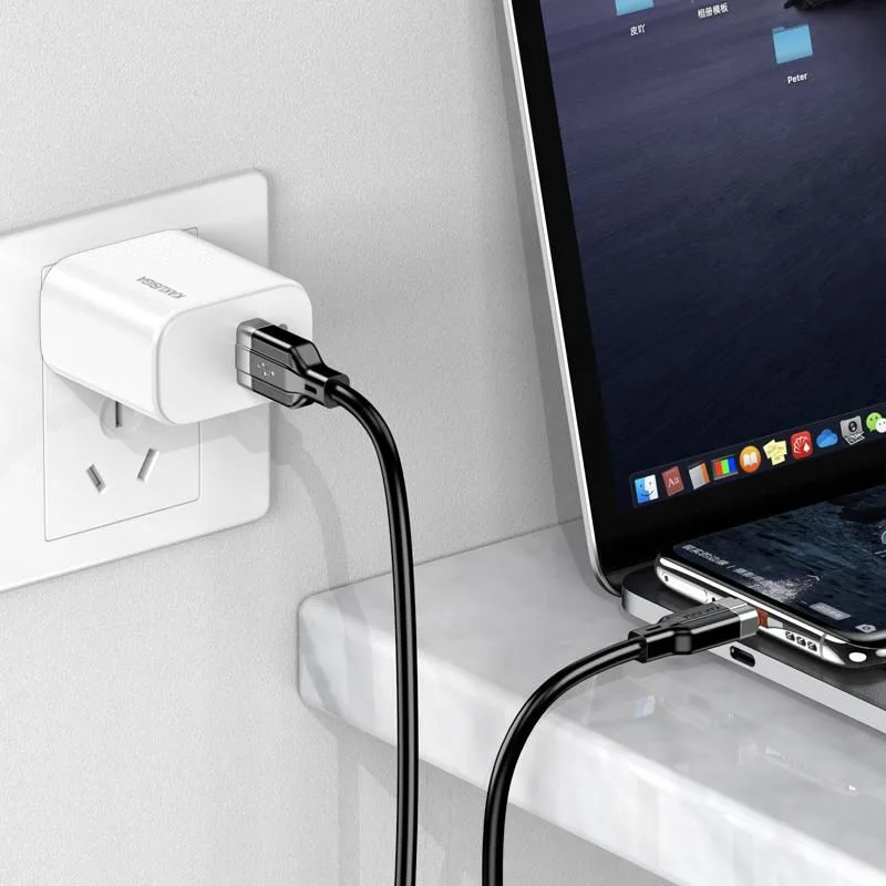 KAKUSIGA καλώδιο USB-C σε USB KSC-995, σιλικόνης, 5A, 480Mbps, 1m, λευκό — εικόνα 3