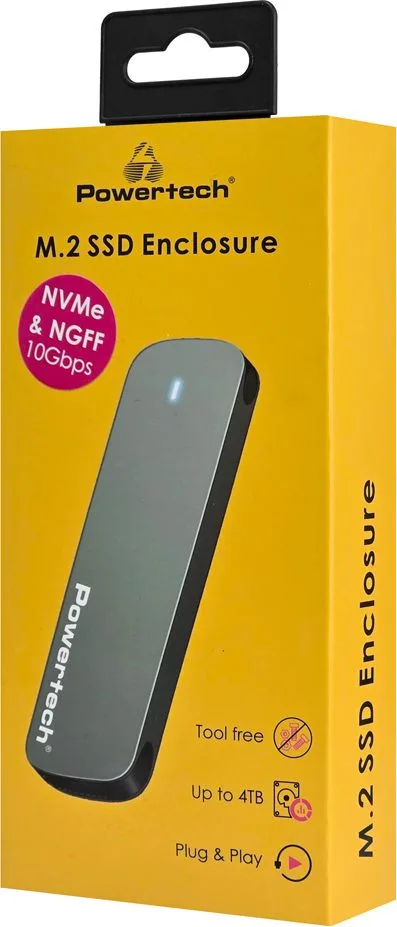 POWERTECH θήκη για M.2 SATA/NVMe SSD PT-1375, 10Gbps, γκρι — εικόνα 3