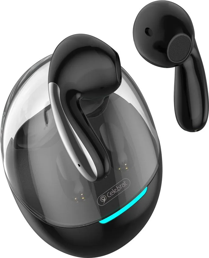 CELEBRAT earphones με θήκη φόρτισης W51, True Wireless, Φ13mm, μαύρα — εικόνα 3