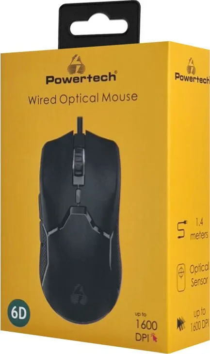POWERTECH ενσύρματο ποντίκι PT-1289, οπτικό, έως 1600DPI, μαύρο — εικόνα 4