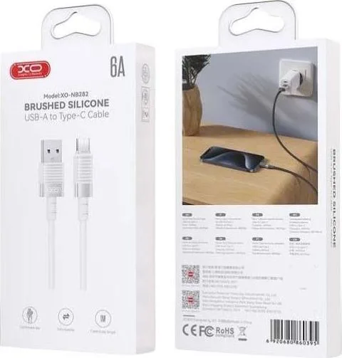 XO NB-Q282A καλώδιο ΣΙΛΙΚΟΝΗΣ Lightning 6A, λευκό — εικόνα 2