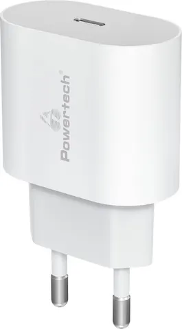 POWERTECH φορτιστής τοίχου PT-1150, USB-C, 12W, λευκός