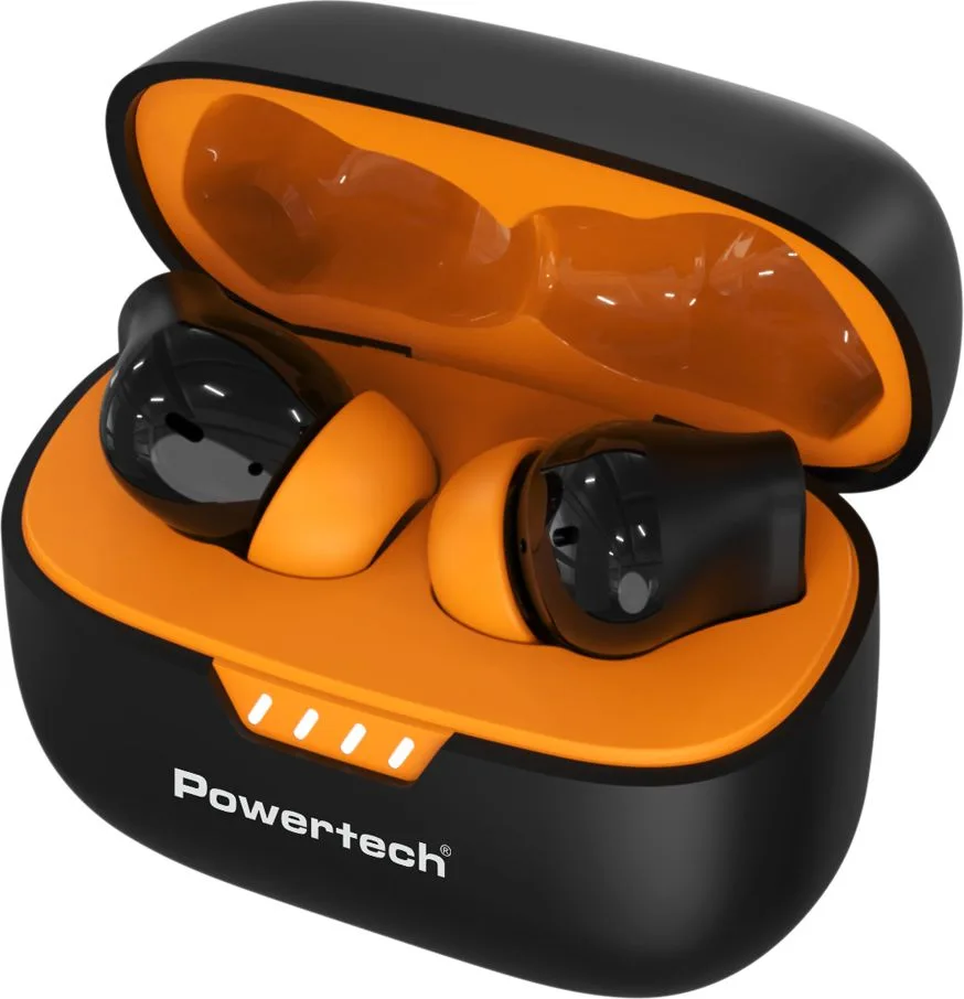 POWERTECH earphones με θήκη φόρτισης PT-1431, True Wireless, 40/400mAh, ANC & ENC, μαύρα — εικόνα 4