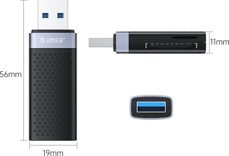 ORICO card reader CS2T-A3 για SD & Micro SD, USB 3.0, μαύρο — εικόνα 3