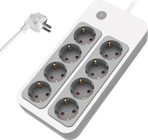 POWERTECH πολύπριζο ασφαλείας PT-1534, 8 θέσεων, 16A, 1.5m, λευκό