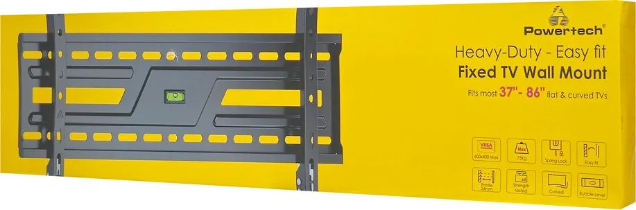 POWERTECH επιτοίχια βάση τηλεόρασης PT-1371, 37-86", έως 75kg, fixed — εικόνα 8