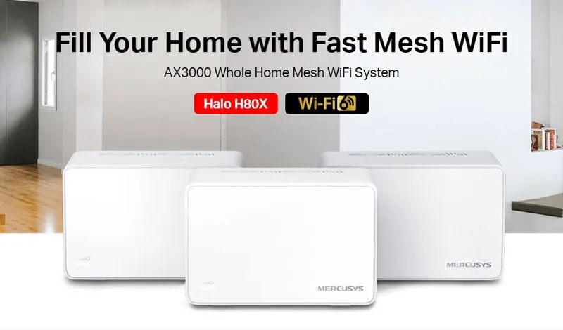 MERCUSYS Mesh Wi-Fi 6 System Halo H80X, 3Gbps Dual Band, 3τμχ, Ver. 1.0 — εικόνα 2