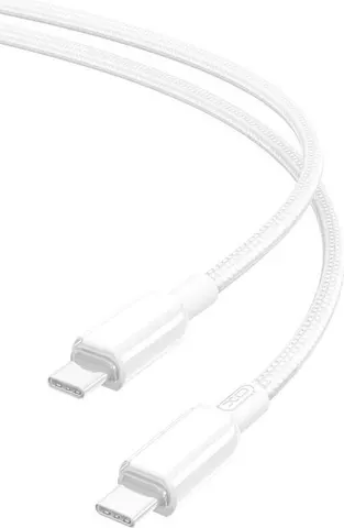 XO NB-Q250B PD 60W Type-C ΣΕ Type-C PVC Shiny Colorful Fast Charging Cable λευκό
