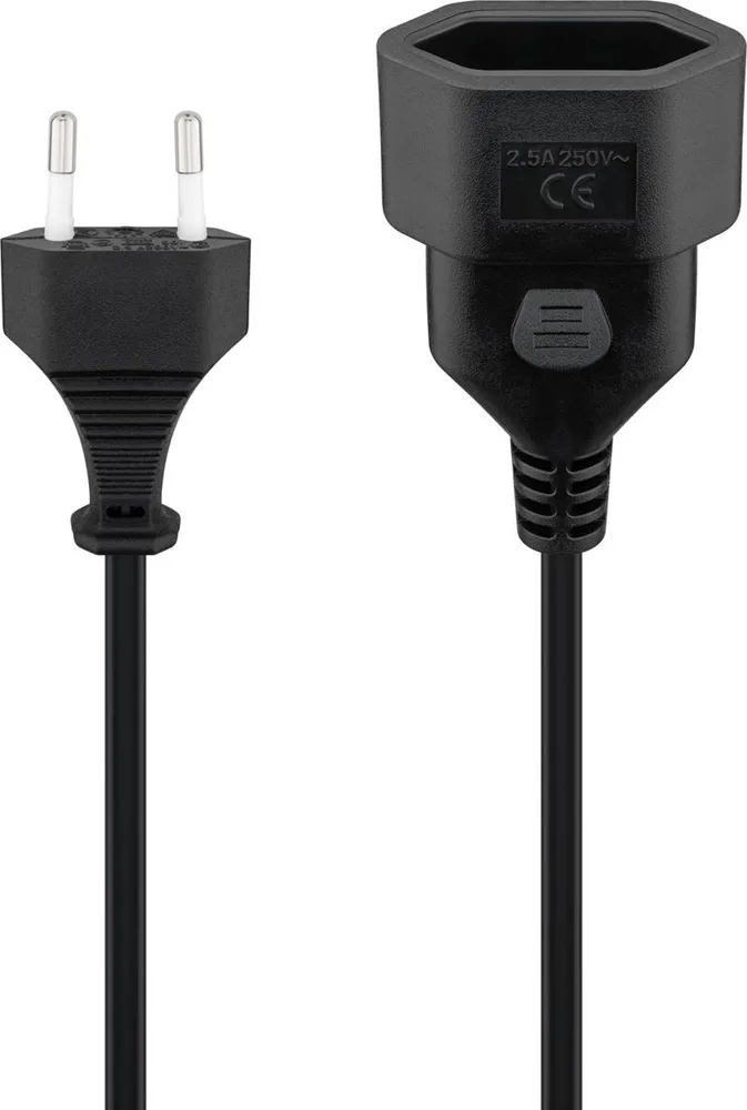 GOOBAY μπαλαντέζα προέκταση ρεύματος 50510, Europlug, 2x 0.75mm², 5m, μαύρη — εικόνα 2