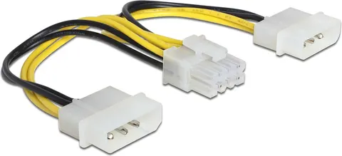 DELOCK καλώδιο 2x 4pin molex σε 8pin EPS 83410, 0.15m