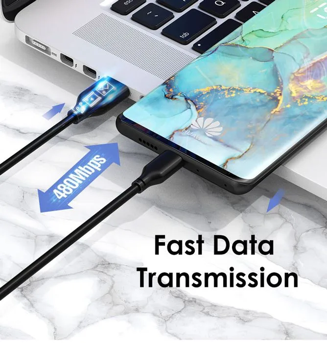 CABLETIME καλώδιο USB-C σε USB CT-CMAMN1, 3A, 480Mbps, 1m, μπλε — εικόνα 4