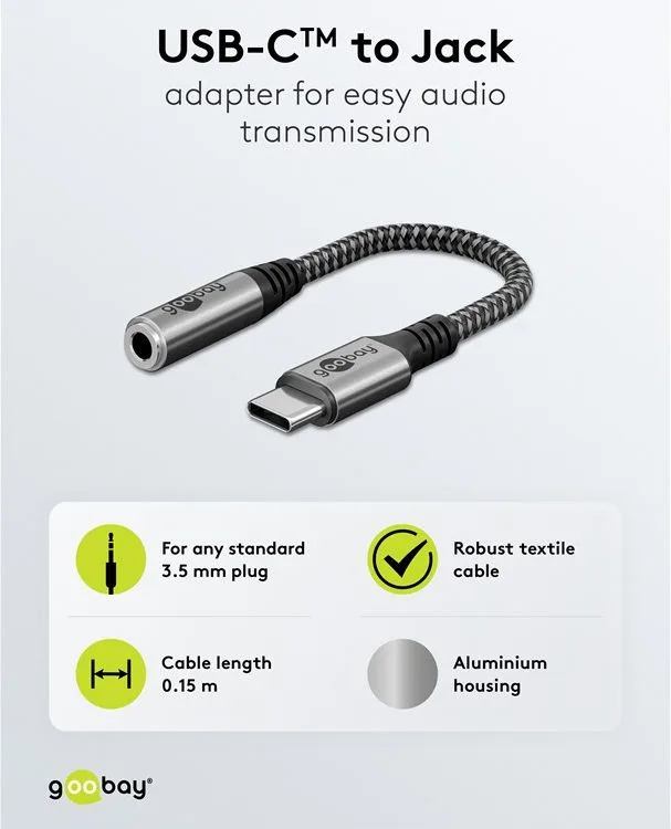 GOOBAY αντάπτορας USB-C σε 3.5mm 74056, γκρι — εικόνα 3