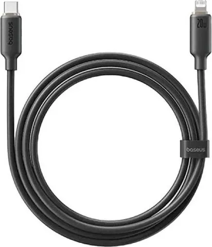 BASEUS Foamed Silicone, καλώδιο ΓΡΗΓΟΡΗΣ φόρτισης, Type-C ΣΕ Lightning, 20W, 2M, μαύρο