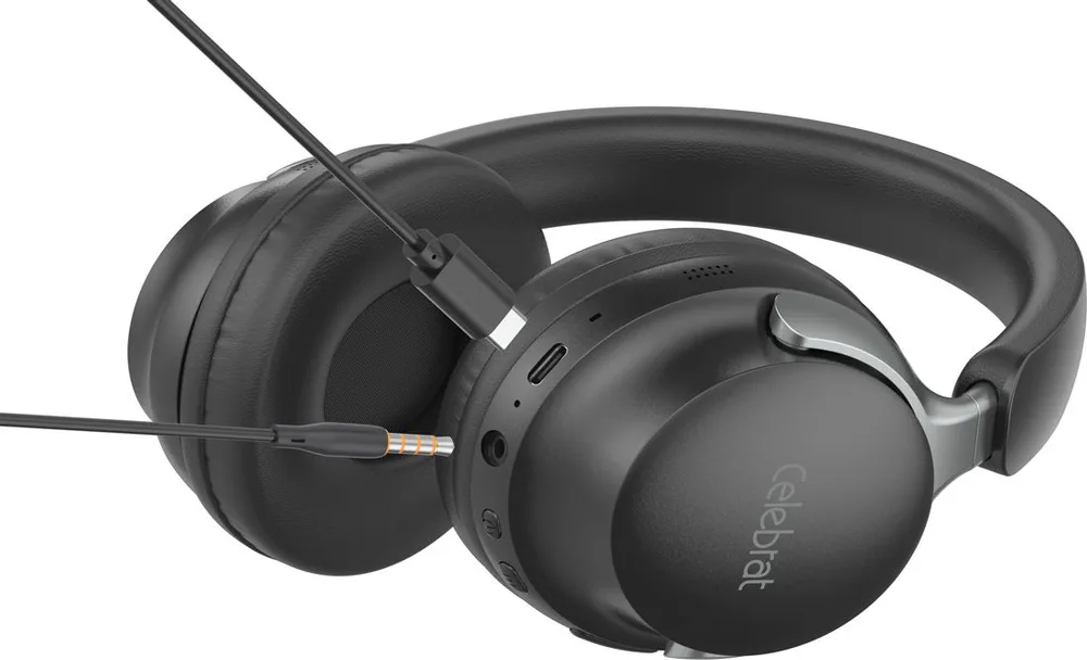 CELEBRAT headphones A40, ασύρματα & ενσύρματα, 40mm, 250mAh, μαύρα — εικόνα 2