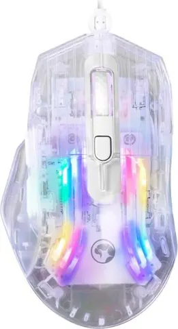 MARVO M413 διάφανο Gaming ποντίκι, 7200DPI, RGB, αθόρυβοι διακόπτες
