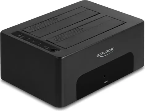 DELOCK docking station για 2.5" ή 3.5" SATA HDD/SSD 64187, 2 θέσεων, 5Gbps, clone/erase function, μαύρο