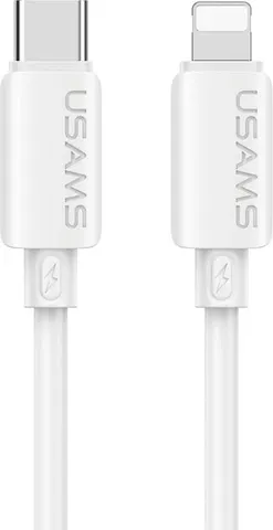 USAMS καλώδιο Lightning σε USB-C SJ788, σιλικόνης, 30W, 480Mbps, 1m, λευκό