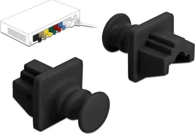 DELOCK κάλυμμα προστασίας για θύρα RJ45 86176, μαύρο, 10τμχ — εικόνα 2