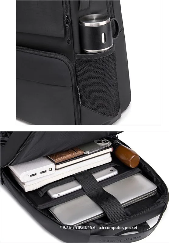 ARCTIC HUNTER τσάντα πλάτης B00532 με θήκη laptop 15.6", USB, 28L, μαύρη — εικόνα 2