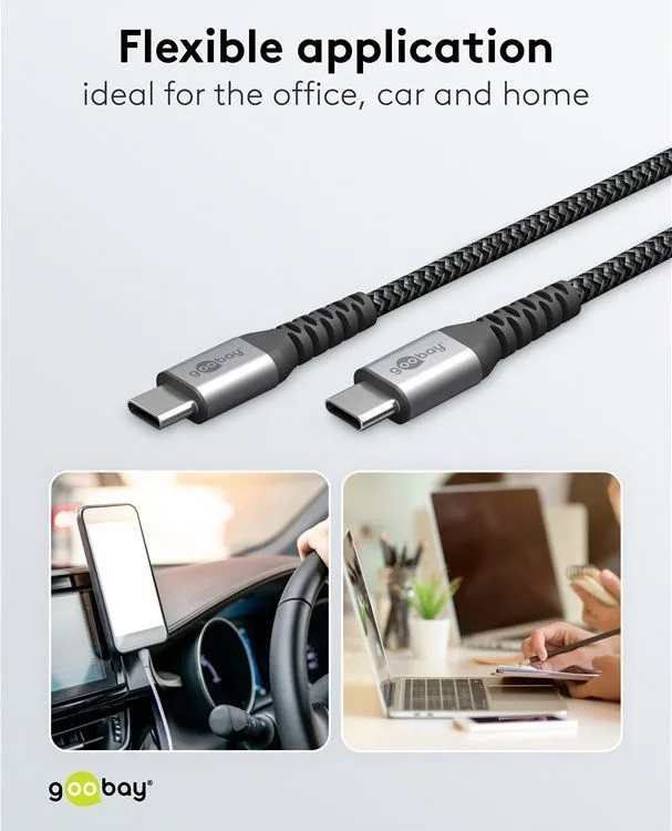 GOOBAY καλώδιο USB-C 79559, 60W, 480Mbps, 0.15m, μαύρο — εικόνα 7