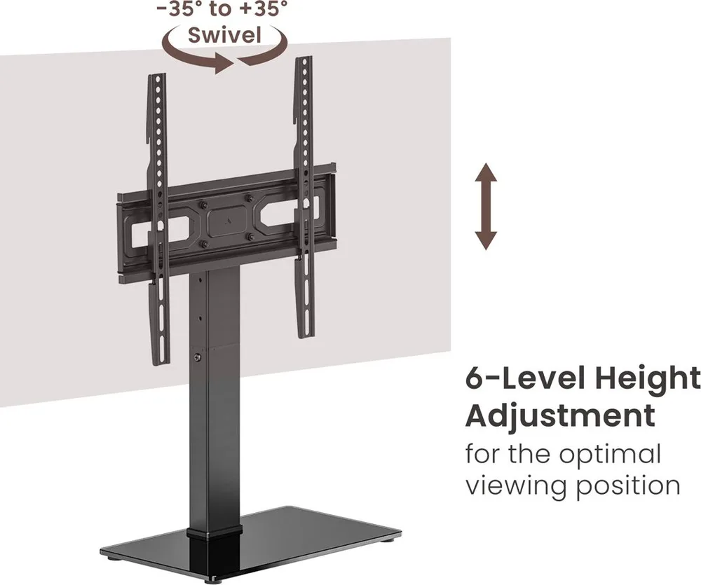 POWERTECH επιτραπέζια βάση τηλεόρασης PT-1445, 32-65", έως 40kg — εικόνα 2