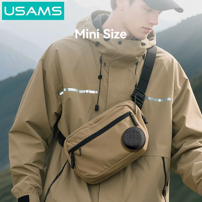 USAMS μίνι φορητό ηχείο YX016, μαγνητικό, 3W, Bluetooth, 700mAh, μαύρο — εικόνα 6