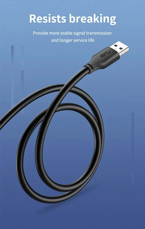 CABLETIME καλώδιο προέκτασης USB CT-C160-U3-AMAFN, 5Gbps, 1m, μαύρο — εικόνα 5