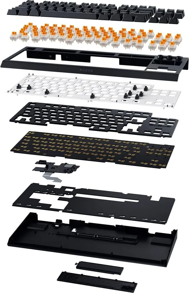 Razer Blackwidow V4 TKL HYPERSPEED UK Layout - RGB Wireless Hot-Swap Keyboard - Orange Tactile Switc — εικόνα 5
