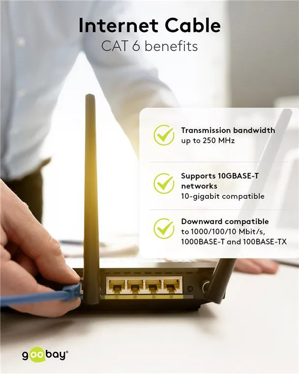 GOOBAY καλώδιο δικτύου 93211, CAT 6 S/FTP, copper, 250MHz, 0.25m, μπλε — εικόνα 5
