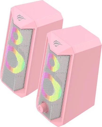HAVIT SK202 ηχεία 2.0, USB 2.0, με LED, ροζ — εικόνα 3