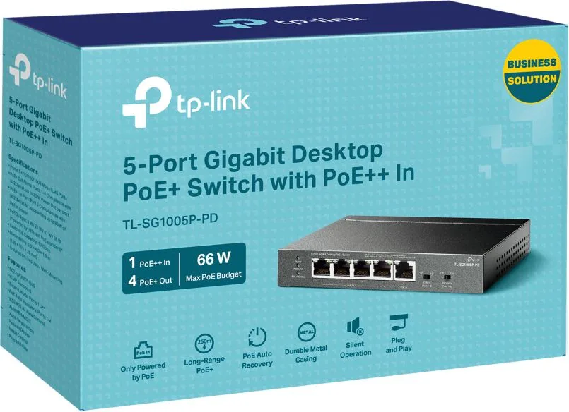 TP-LINK desktop switch TL-SG1005P-PD, 5x Gigabit θύρες, PoE+, UN/1.0 — εικόνα 9