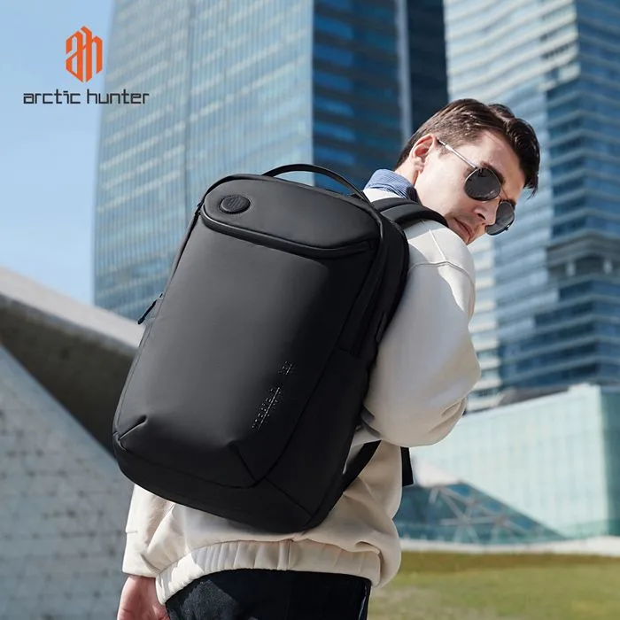 ARCTIC HUNTER τσάντα πλάτης B00555 με θήκη laptop 15.6", 25L, USB, μαύρη — εικόνα 3