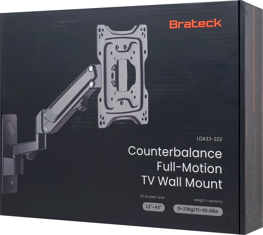 BRATECK επιτοίχια βάση τηλεόρασης LDA33-222, 23-43", έως 23kg, full motion — εικόνα 9