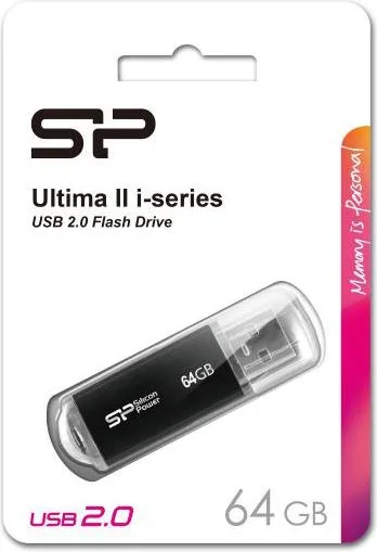 SILICON POWER USB Flash Drive Ultima II-I, 64GB, USB 2.0, μαύρο — εικόνα 2