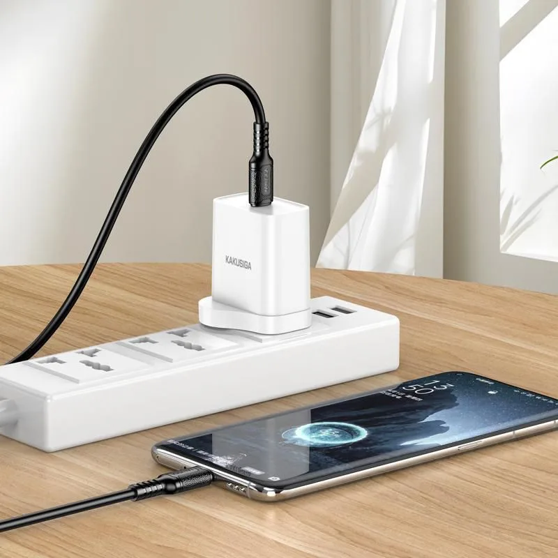 KAKUSIGA καλώδιο USB-C σε USB-C KSC-984, σιλικόνης, 60W, 480Mbps, 1m, λευκό — εικόνα 2