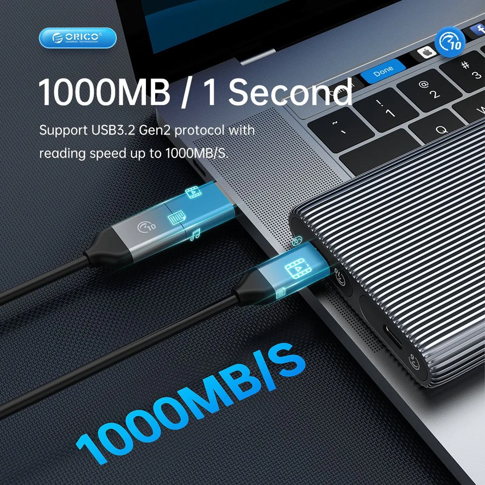 ORICO θήκη για 2x M.2 NVME SSD AM2C3-2N, 10Gbps, tool free, γκρι — εικόνα 6