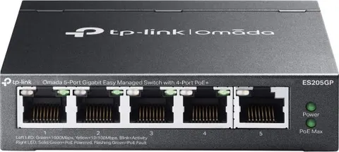 TP-LINK easy managed switch ES205GP, 5x Gigabit θύρες, PoE+, V1.0