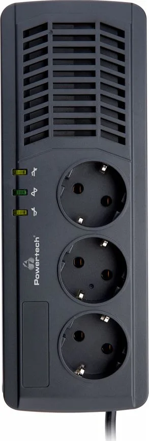 POWERTECH σταθεροποιητής ρεύματος PT-AVR1000I, 1000VA/500W, 3x schuko — εικόνα 2