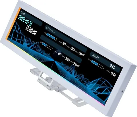 LIAN LI 8.8" Universal Screen White - For Any PC - ARGB Frame - Display Panel - LCD Mini Monitor