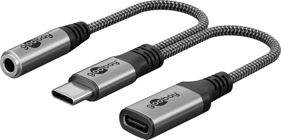 GOOBAY αντάπτορας USB-C σε 3.5mm & USB-C 74524, 60W, 480Mbps, γκρι — εικόνα 8