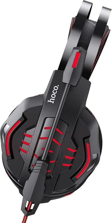 HOCO W102 ακουστικά Gaming Cool Tour, Μαυρο-Kokkino — εικόνα 4