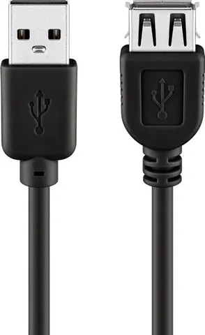 GOOBAY καλώδιο USB 2.0 σε USB (F) 93601, copper, 5m, μαύρο