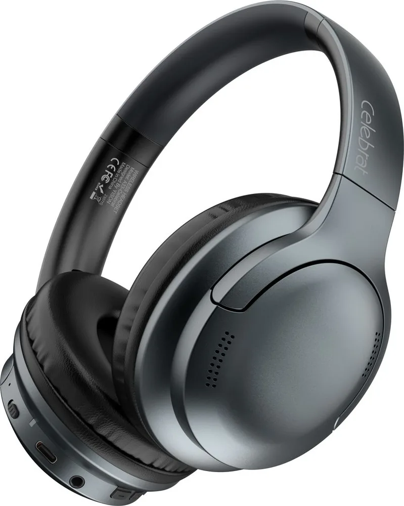 CELEBRAT headphones A33, ασύρματα & ενσύρματα, ANC, 40mm, 300mAh, μαύρα — εικόνα 8