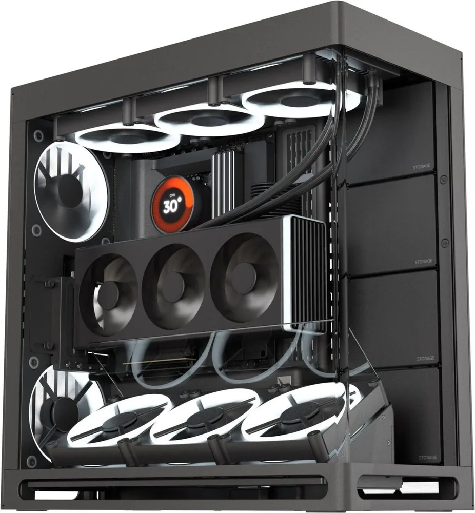 HAVN HS 420 VGPU black Premium Midi Tower Case - with vertical GPU support — εικόνα 2