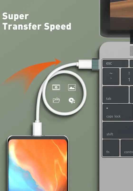 LDNIO αντάπτορας USB σε USB-C LC150, αρσενικό σε θηλυκό, γκρι — εικόνα 2